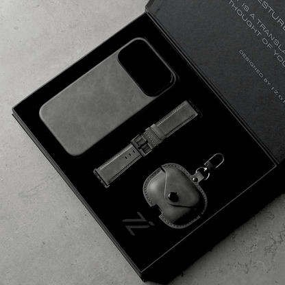 GIFT PACKAGE - IZONE Leather Set - STONE GREY