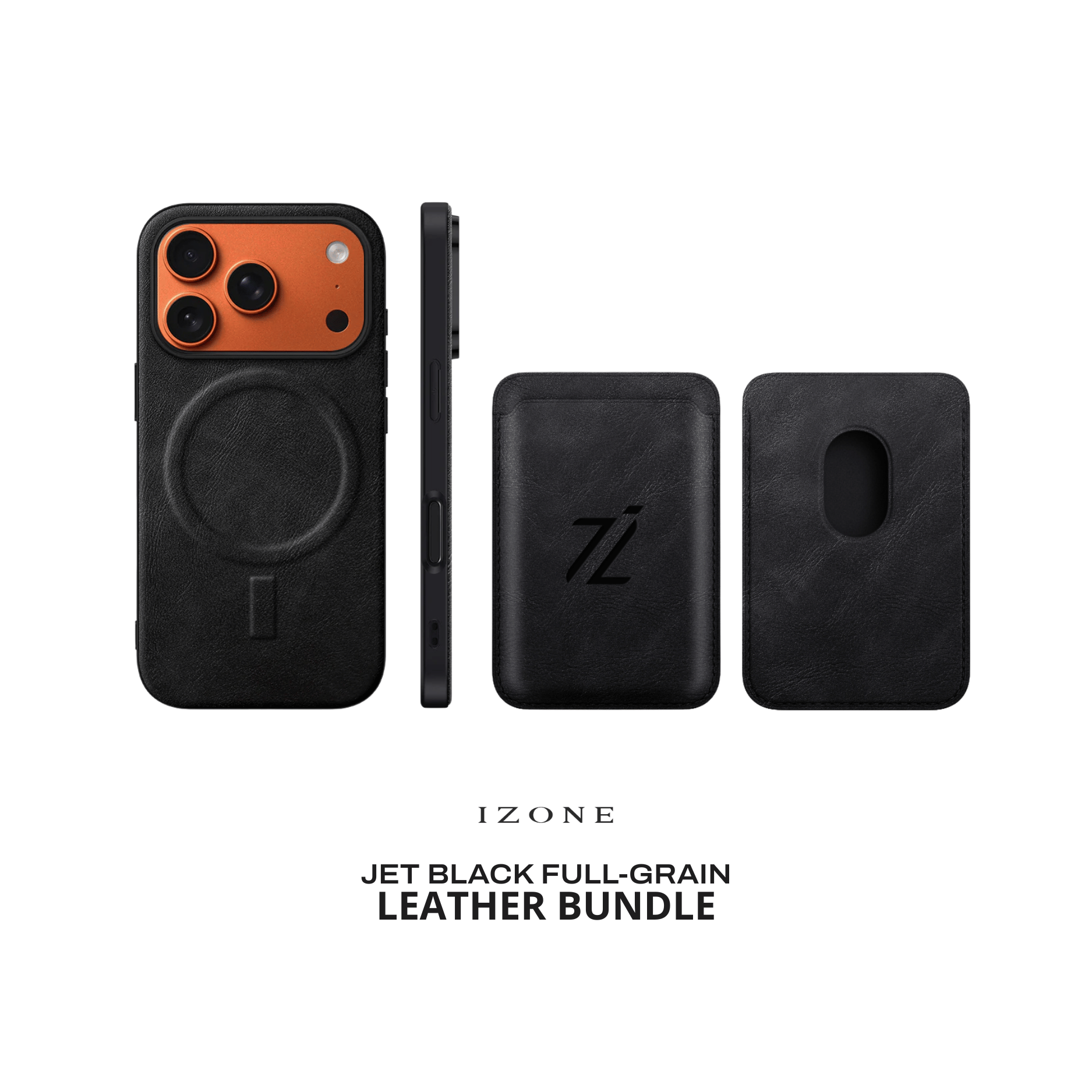 IZONE MagSafe Case+Card Holder Bundle - Jet Black