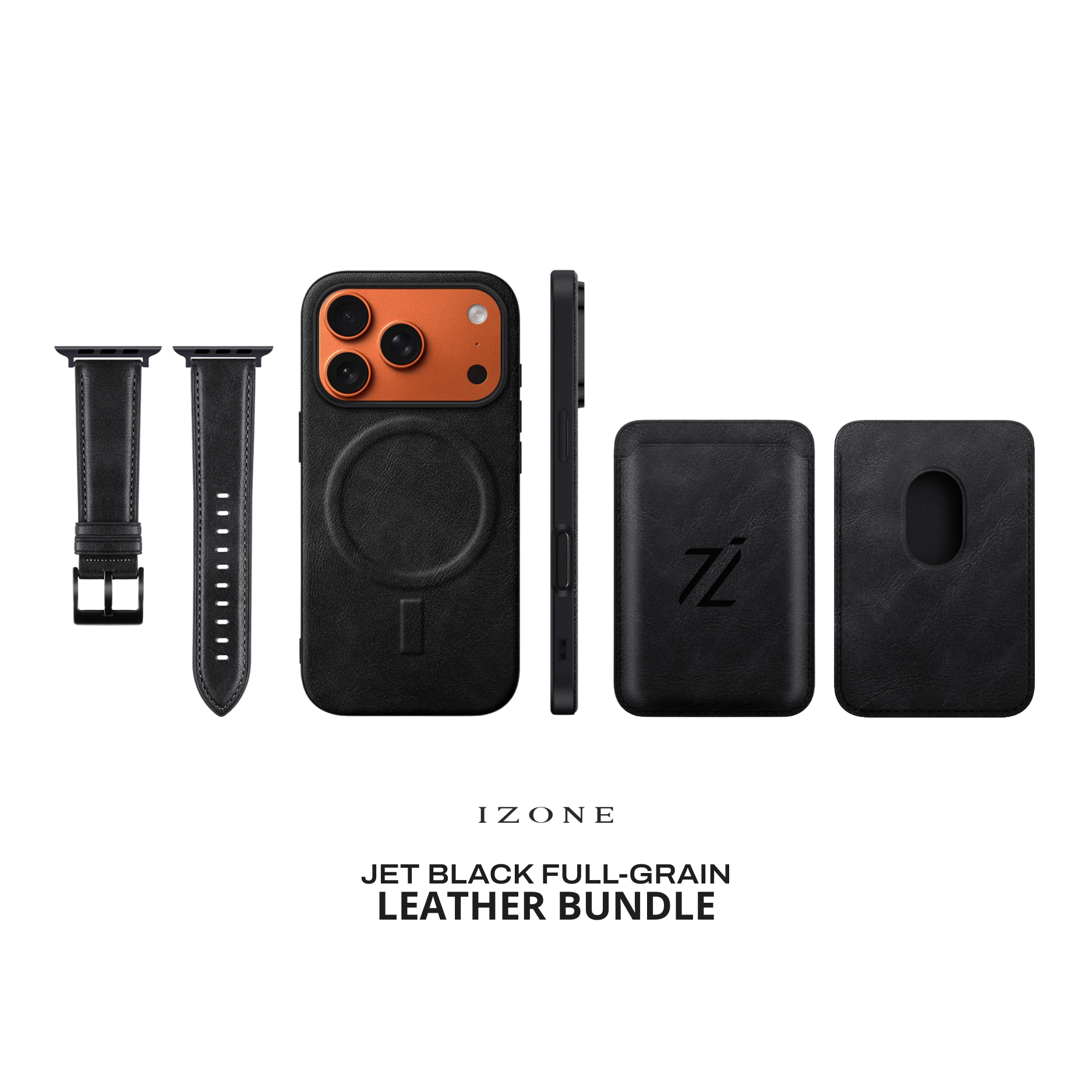 Jet Black - IZONE Magsafe Case + Apple Watch Strap