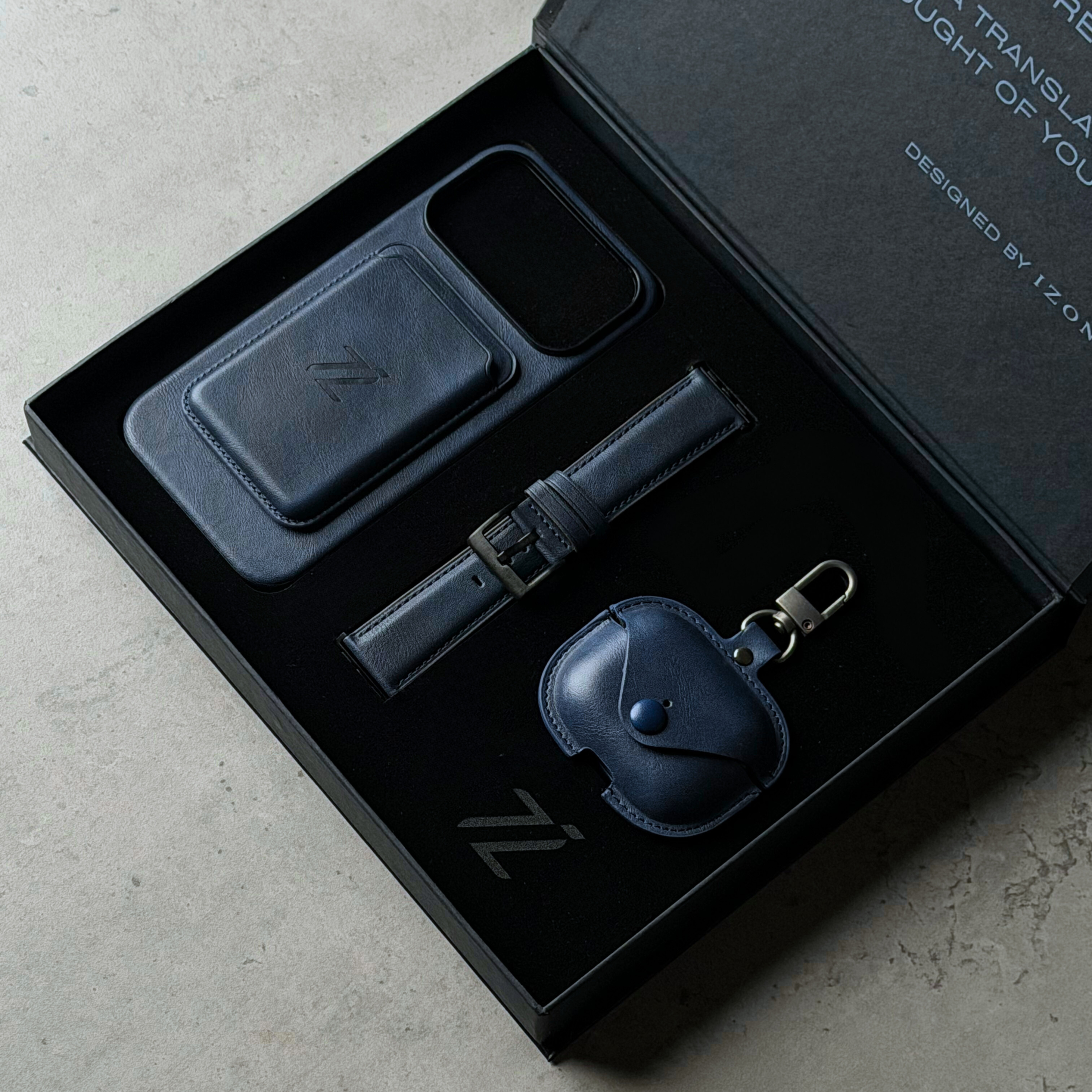 GIFT PACKAGE - IZONE Full Leather Set - NAVY