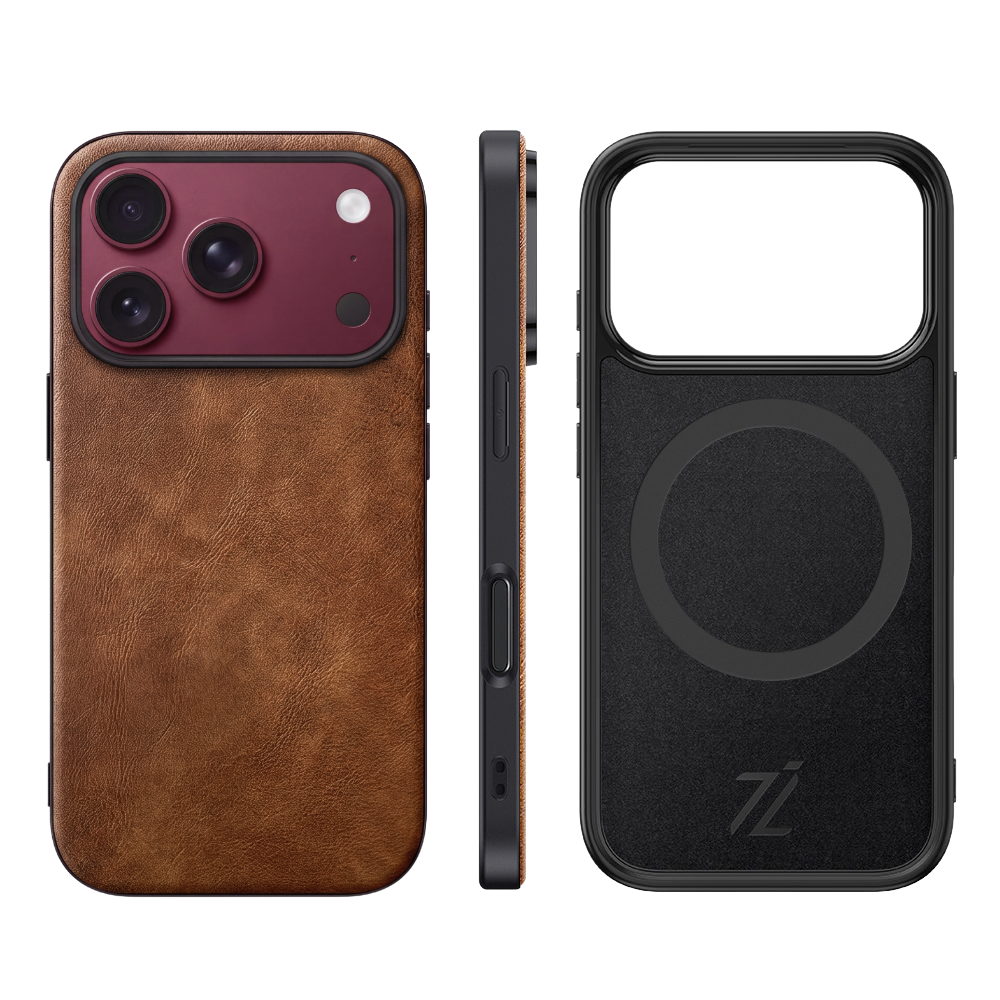 IZONE Slim Leather Case – Classic Brown