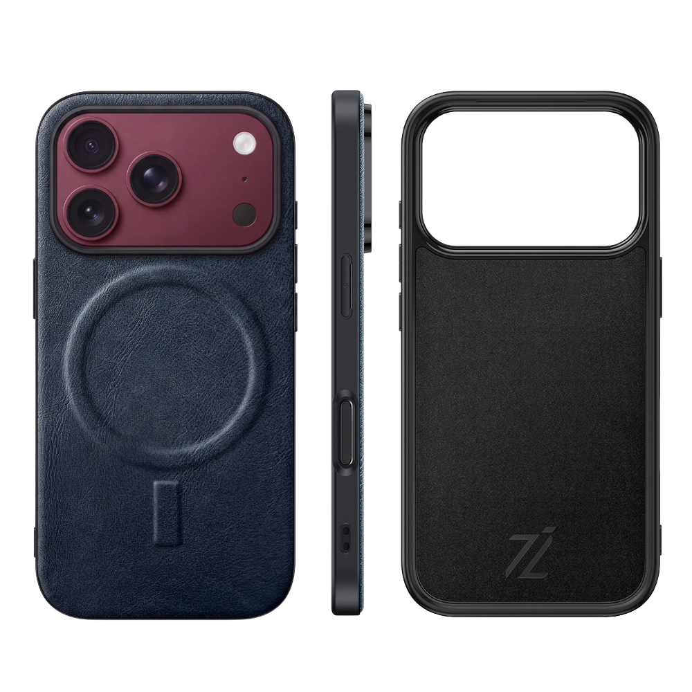 IZONE MagSafe Slim Leather Case – Navy