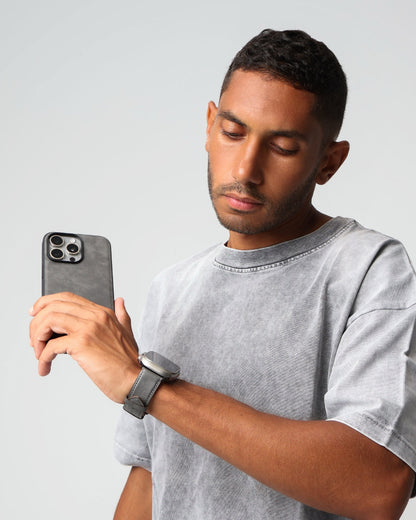 IZONE Slim Leather Case – Stone Grey