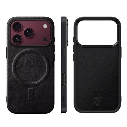 IZONE MagSafe Slim Leather Case – Jet Black