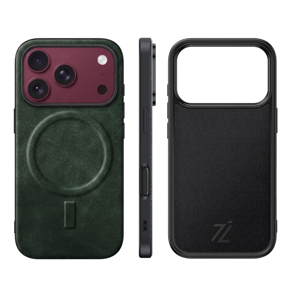 IZONE MagSafe Slim Leather Case – Olive
