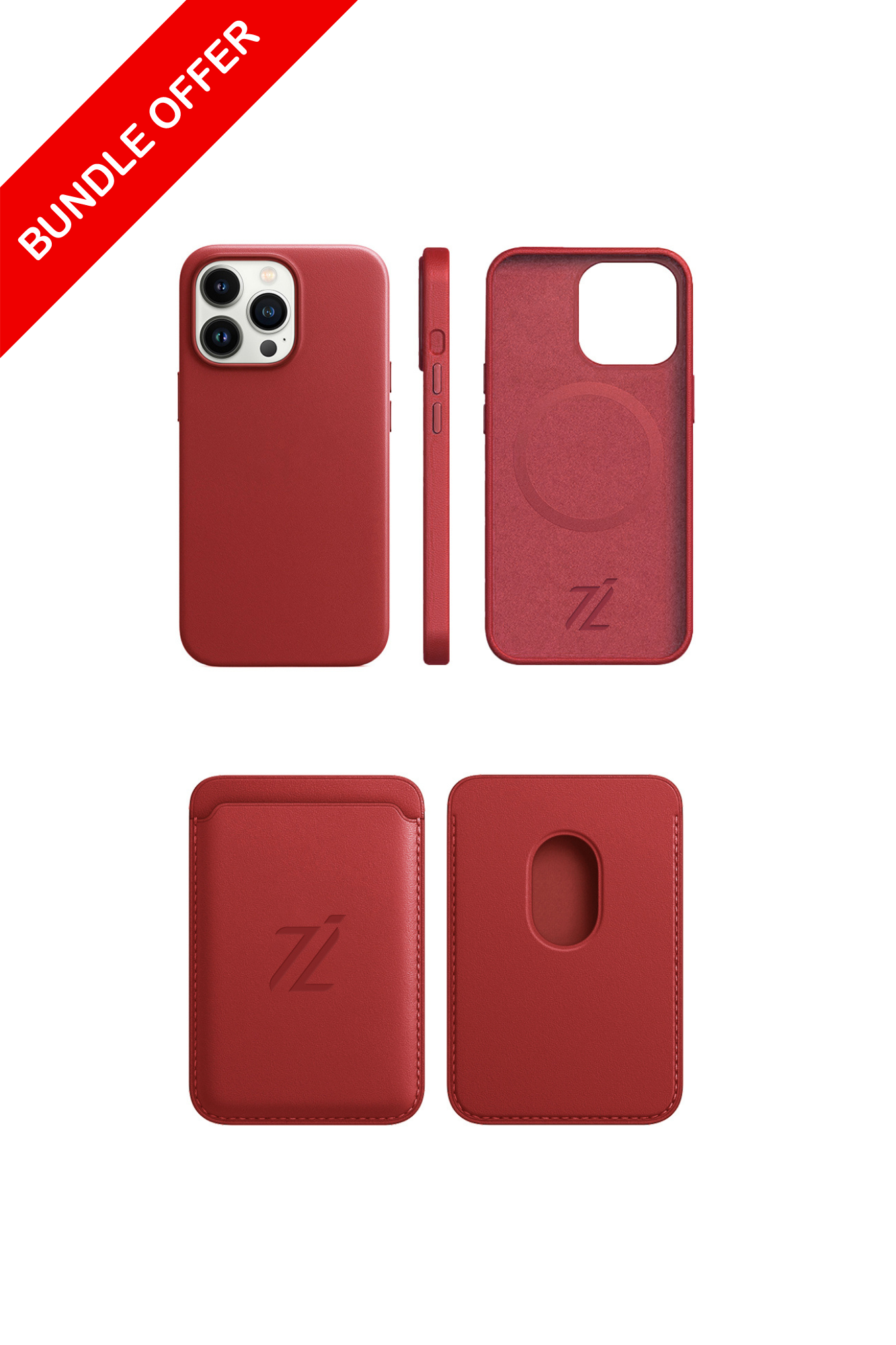 Phone Case + Card Holder ( Maroon )