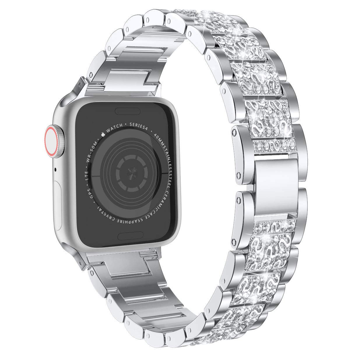 Apple Watch Stainless Steel Mirror-Diamond Strap.