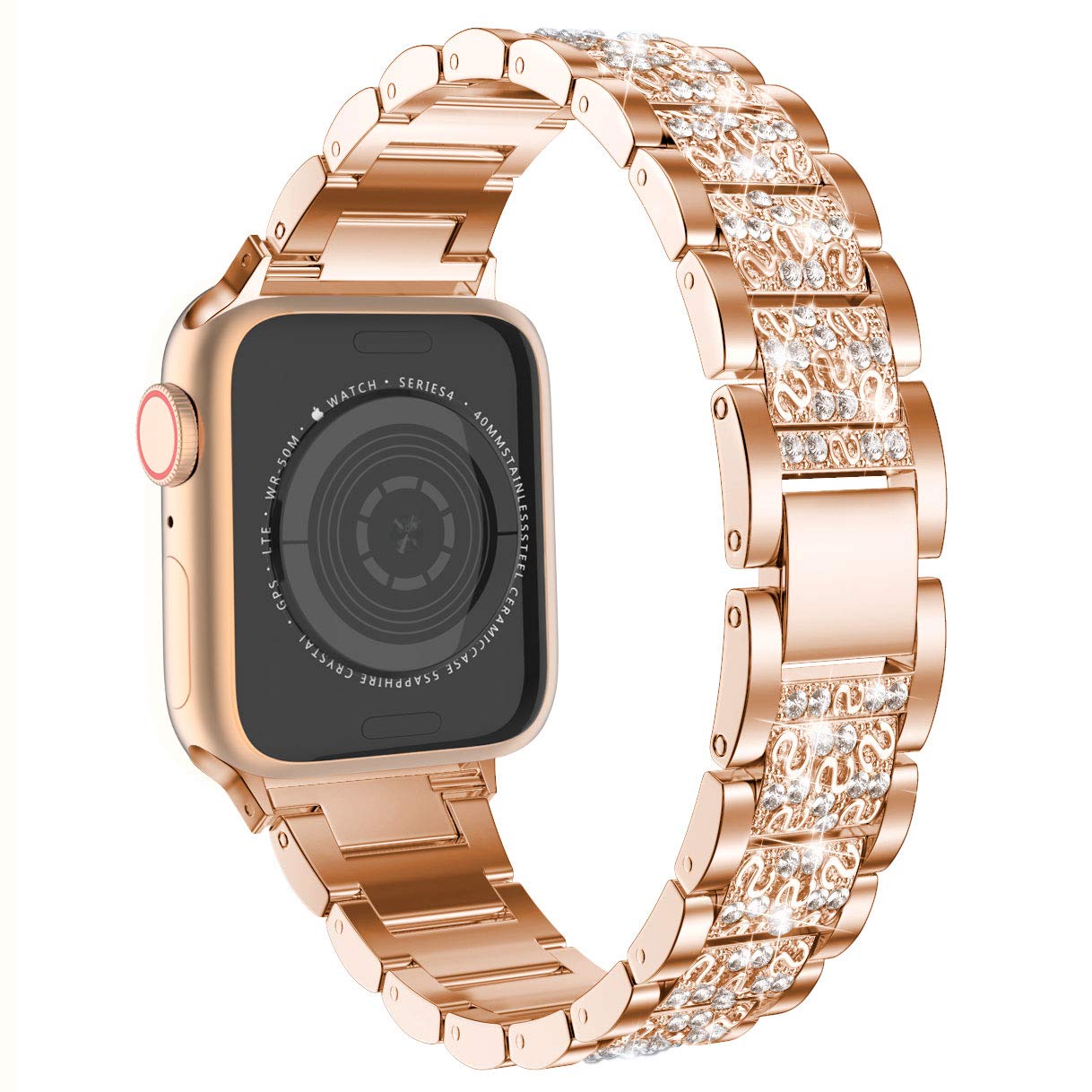 Apple Watch Stainless Steel Mirror-Diamond Strap. – IZONE