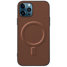 Load image into Gallery viewer, iPhone Textured Leather Case Designed For MagSafe Chargers.
