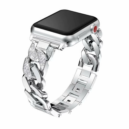 Apple Watch Stainless Steel Chain Mirror-Diamond Strap.